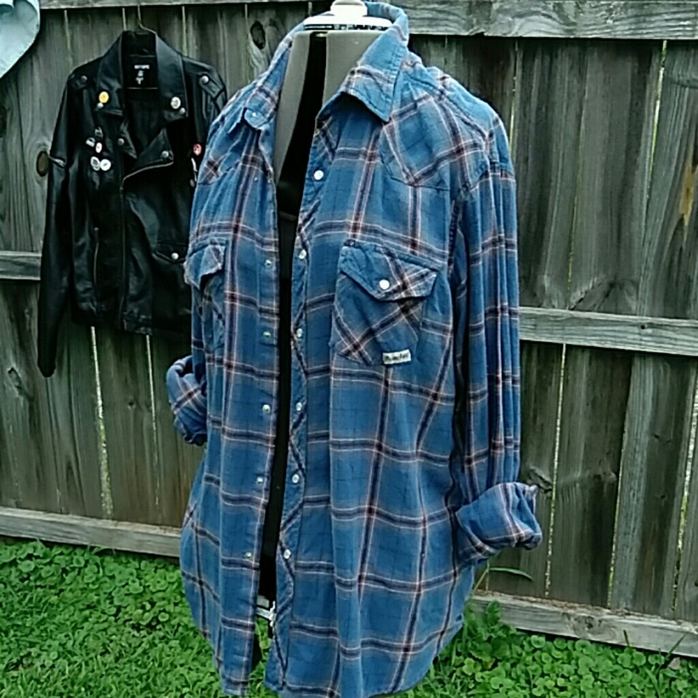 Vintage Wrangler Shirt Mother of Pearl Snaps 2XL